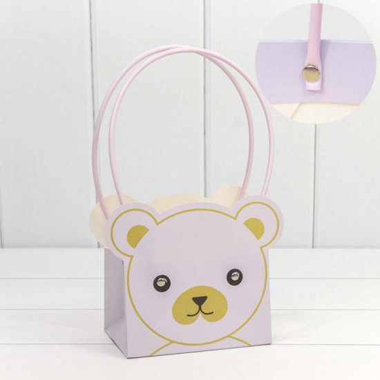 Пакет подарочный "Ваза для цветов" 14,5*10*14,5 "Мишка" Бледно-сиреневый 1/10 1/150 Пакет подарочный "Ваза для цветов" 14,5*10*14,5 "Мишка" Бледно-сиреневый 1/10 1/150