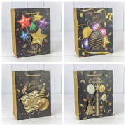 Пакет подарочный с 3D аппликацией "Праздник" (микс 263) 18*23*10 210г 1/20 1/360