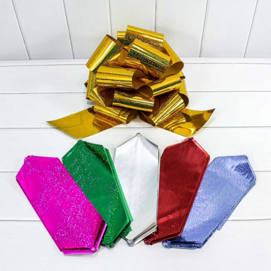 Бант-шар 10 см голография (микс) 1/20 1/400