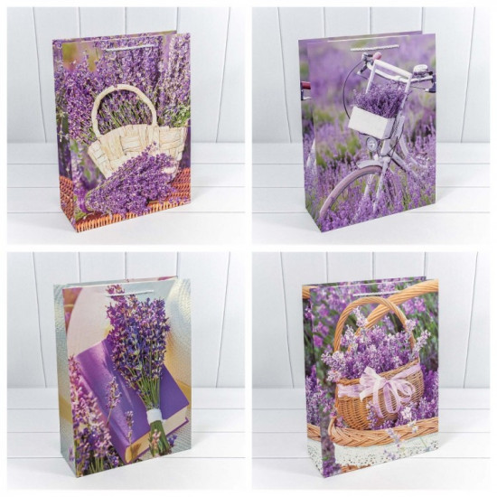 Пакет подарочный "Лаванда" (микс 190) 31*42*12 210г 1/20 1/80
