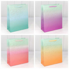 Пакет подарочный "Градиент" с блестящими вкраплениями (микс) 26*32*11 230г 1/20 1/240 Пакет подарочный "Градиент" с блестящими вкраплениями (микс) 26*32*11 230г 1/20 1/240