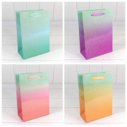 Пакет подарочный "Градиент" с блестящими вкраплениями (микс) 14*20*8 230г 1/20 1/480