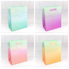 Пакет подарочный "Градиент" с блестящими вкраплениями (микс) 12*15*6,7 230г 1/20 1/480