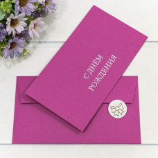 Конверт подарочный 16,9*9,4см С Днем Рожедения