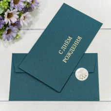 Конверт подарочный 16,9*9,4см С Днем Рождения