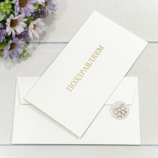 Конверт подарочный 16,9*9,4см Поздравляем