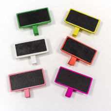 Прищепки декоративные "Доска для записей" (микс) 3 см (6 шт.)