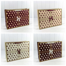 Пакет подарочный "Горошек" (микс)  55*40*20 230г 1/20 1/80, шт