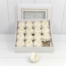 Декоративный цветок-мыло "Пион" Белый 8*8 16шт. 1/20