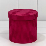 Коробки Цилиндр Набор 1/3 18*17 "Бархатный" Вишнёвый 1/12