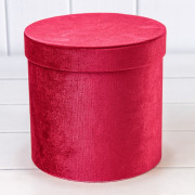 Коробки Цилиндр Набор 1/3 18*17,7 "Бархат" Пурпурно-красный 1/12
