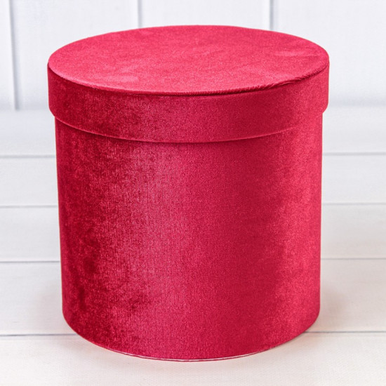 Коробки Цилиндр Набор 1/3 18*17,7 "Бархат" Пурпурно-красный 1/12