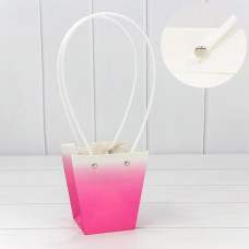 Пакет подарочный "Ваза для цветов" 12,5*12*8 "Градиент" Розовый 1/10 1/200