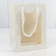 Пакет подарочный с окошком Белый 18*25*13 210г 1/20 1/360