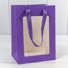Пакет подарочный с окошком Сиреневый 18*25*13 210г 1/20 1/360