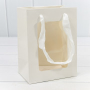 Пакет подарочный с окошком Белый 15*20*10 210г 1/10 1/480