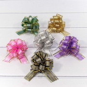 Бант-шар 3 см "Граффити" с органзой и золотой полосой (микс) 1/50 1/3000