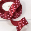 Лента Атласная Горох 2,5см*25ярд Бордовый 1/5 1/300