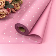 Плёнка 58см 800г матовая "Мелкий горошек" 65мкм Светло-пурпурный 1/12