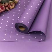 Плёнка 58см 800г матовая "Мелкий горошек" 65мкм Сиреневый-0631 1/12