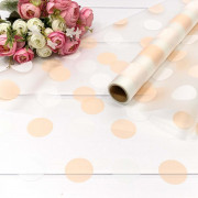 Плёнка 0,58*10м прозрачная "Горох" 50мкм Персиковый 1/30