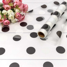 Плёнка 0,58*10м прозрачная "Горох" 50мкм Чёрный 1/30 Плёнка 0,58*10м прозрачная "Горох" 50мкм Чёрный 1/30