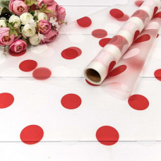 Плёнка 0,58*10м прозрачная "Горох" 50мкм Красный 1/30