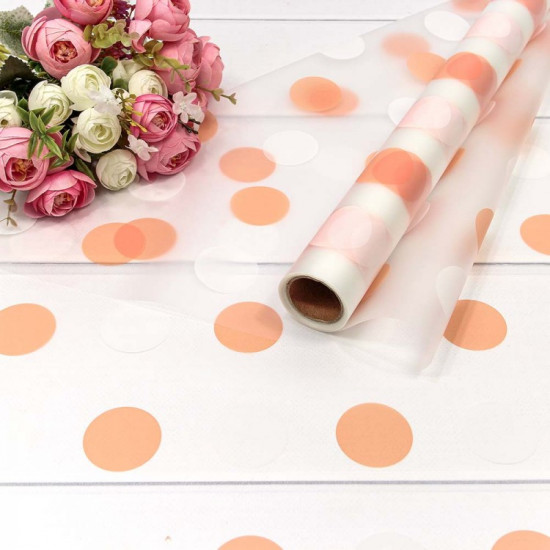 Плёнка 0,58*10м прозрачная "Горох" 50мкм Оранжевый 1/30