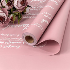 Плёнка 0,58*10м 290г матовая двухсторонняя 65мкм с глянцевой печатью Пудровый/Розовый 1/30 Плёнка 0,58*10м 290г матовая двухсторонняя 65мкм с глянцевой печатью Пудровый/Розовый 1/30