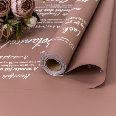 Плёнка 0,58*10м 290г матовая двухсторонняя 65мкм с глянцевой печатью Тёмно-пудровый 1/30 Плёнка 0,58*10м 290г матовая двухсторонняя 65мкм с глянцевой печатью Тёмно-пудровый 1/30