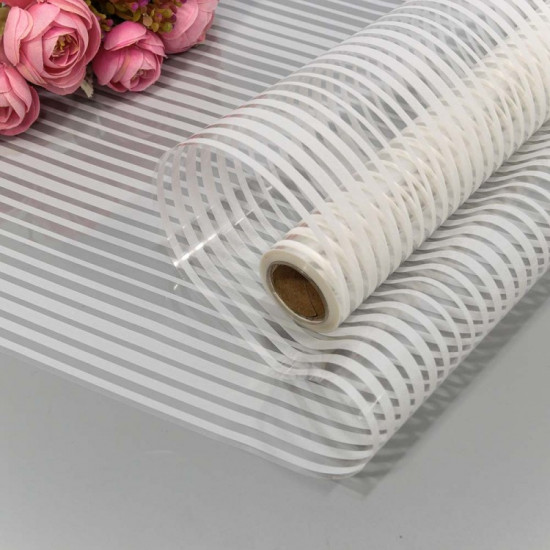 Пленка 0,58*10м 275г глянцевая в полоску 50мкм Белый 1/30