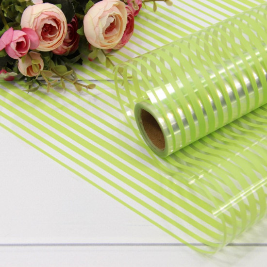 Пленка 0,58*10м 275г глянцевая в полоску 50мкм Травяной 1/30