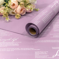 Плёнка 0,58*10м матовая с надписями 65мкм Бледно-фиолетовый 1/30 Плёнка 0,58*10м матовая с надписями 65мкм Бледно-фиолетовый 1/30