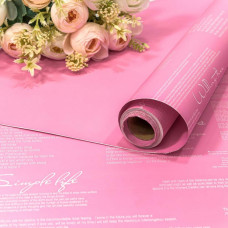Плёнка 0,58*10м матовая с надписями 65мкм Ярко-розовый 1/30 Плёнка 0,58*10м матовая с надписями 65мкм Ярко-розовый 1/30