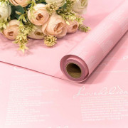 Плёнка 0,58*10м матовая с надписями 65мкм Розовый 1/30