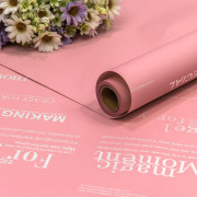 Плёнка 0,58*10м матовая с печатью 60мкм Розовый-0331 1/30