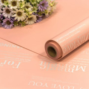 Плёнка 0,58*10м матовая с печатью 60мкм Персиковый-162 1/30