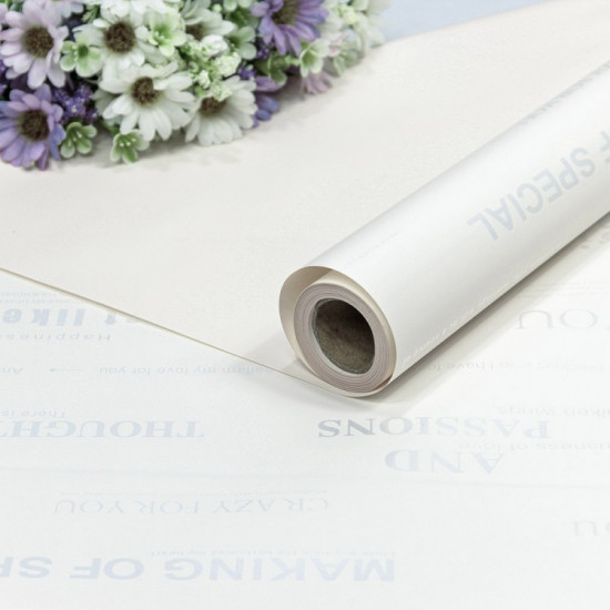 Плёнка 0,58*10м матовая с печатью 60мкм Белый 1/30 Плёнка 0,58*10м матовая с печатью 60мкм Белый 1/30