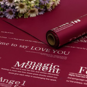 Плёнка 0,58*10м матовая с печатью 60мкм Вишнёвый 1/30