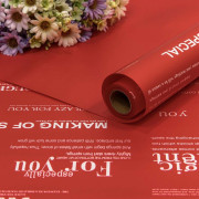 Плёнка 0,58*10м матовая с печатью 60мкм Красный-2347 1/30