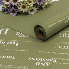 Плёнка 0,58*10м матовая с печатью 60мкм Фисташковый 1/30 Плёнка 0,58*10м матовая с печатью 60мкм Фисташковый 1/30