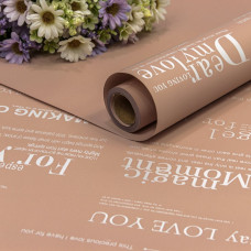 Плёнка 0,58*10м матовая с печатью 60мкм Пудровый 1/30