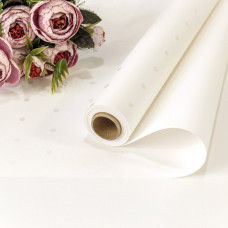 Плёнка 0,58*10м матовая "Мелкий горошек" 65мкм Белый 1/30