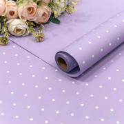 Плёнка 0,58*10м матовая "Мелкий горошек" 65мкм Сиреневый 1/30