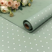 Плёнка 0,58*10м матовая "Мелкий горошек" 60мкм Бледно-зелёный 1/30