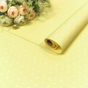 Плёнка 0,58*10м матовая "Мелкий горошек" 60мкм Бледно-жёлтый 1/30