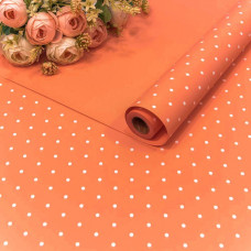 Плёнка 0,58*10м матовая "Мелкий горошек" 65мкм Оранжевый 1/30 Плёнка 0,58*10м матовая "Мелкий горошек" 65мкм Оранжевый 1/30