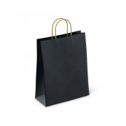 Пакет бумажный 80 г/м2 ПЗБМ крученые ручки 250*220*120 Black с печатью (250, 0)