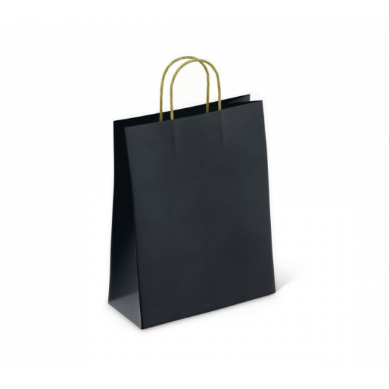 Пакет бумажный 80 г/м2 ПЗБМ крученые ручки 250*220*120 Black с печатью (250, 0)
