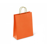 Пакет бумажный 80 г/м2 ПЗБМ крученые ручки 250*220*120 Orange с печатью (250, 0)